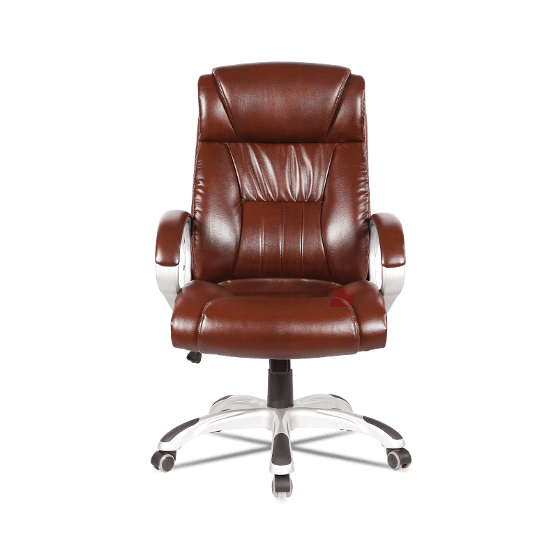 MC-7106 كرسي مهام دوار من جلد البولي يوريثان التنفيذي مع مساند للذراعين داعم للفقرات القطنية